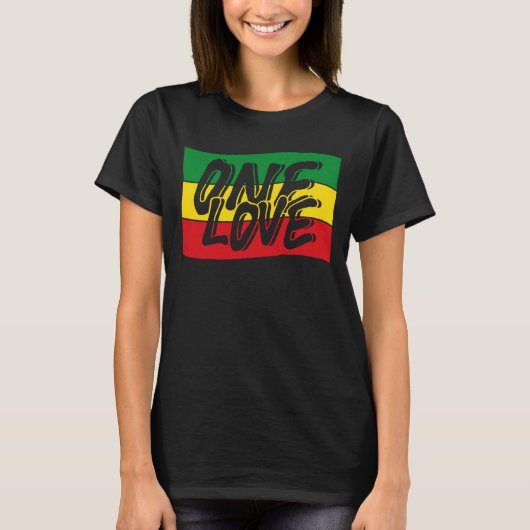 T-shirt One Love Drapeau Reggae Rasta (Devant)
