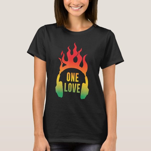 T-shirt One Love For Reggae Rasta 1 (Devant)