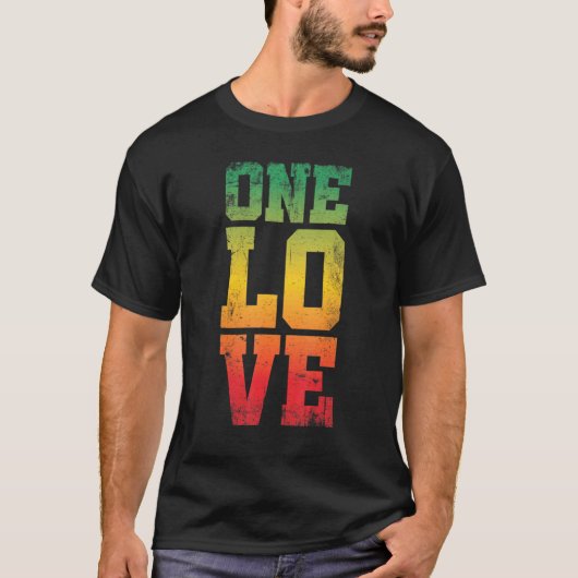 T-shirt One Love For Reggae Rasta 2 (Devant)