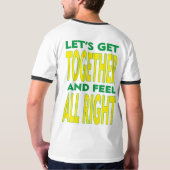 T-shirt One Love One Heart drapeau jamaïcain couleurs avan (Dos entier)