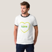 T-shirt One Love One Heart drapeau jamaïcain couleurs avan (Devant entier)