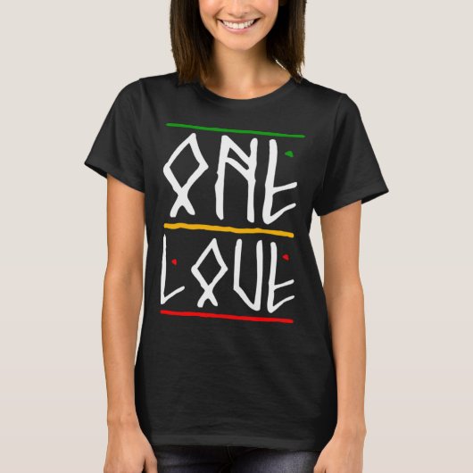 T-shirt One Love Rasta Colours Reggae (Devant)