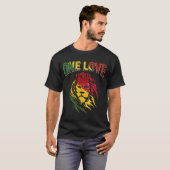 T-shirt One Love Rasta Lion Jamaican Pride Reggae African (Devant entier)