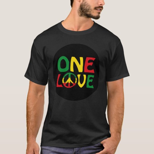T-shirt One Love, Reggae design (Devant)
