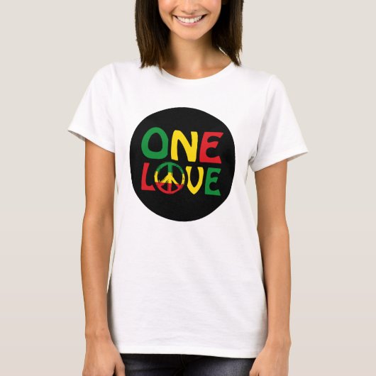 T-shirt One Love, Reggae design (Devant)