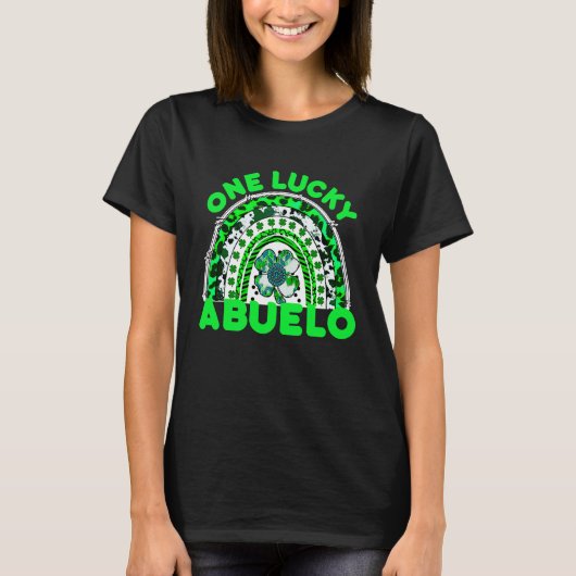 T-shirt One Lucky Abuelo Good Luck Green Rainbow Shamrock (Devant)