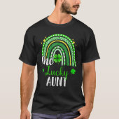 T-shirt One Lucky Aunt Leopard Print Rainbow St Patrick (Devant)