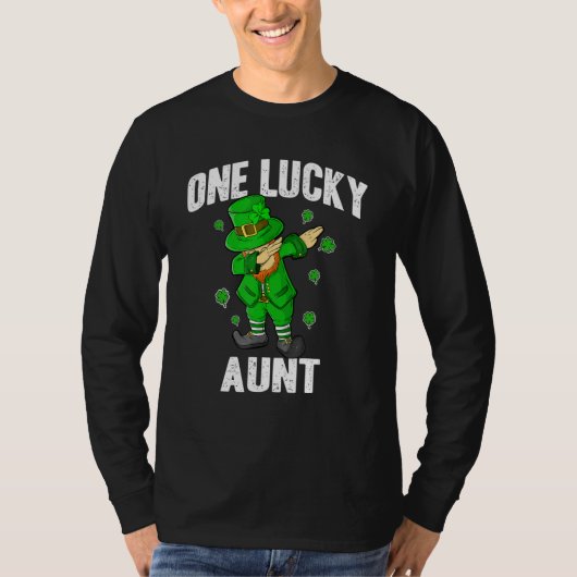 T-shirt One Lucky Aunt St Patricks Day Dabbing Leprechaun  (Devant)
