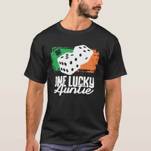 T-shirt One Lucky Auntie Dice Game Family Group Matching (Devant)