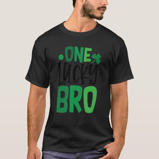 T-shirt One Lucky Bro C Shamrock Irish Ireland (Devant)