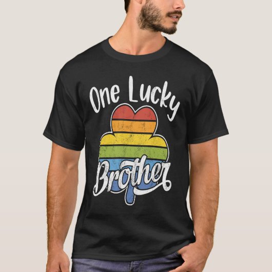 T-shirt One Lucky Brother Fun Striped Irish C St Patrick's (Devant)