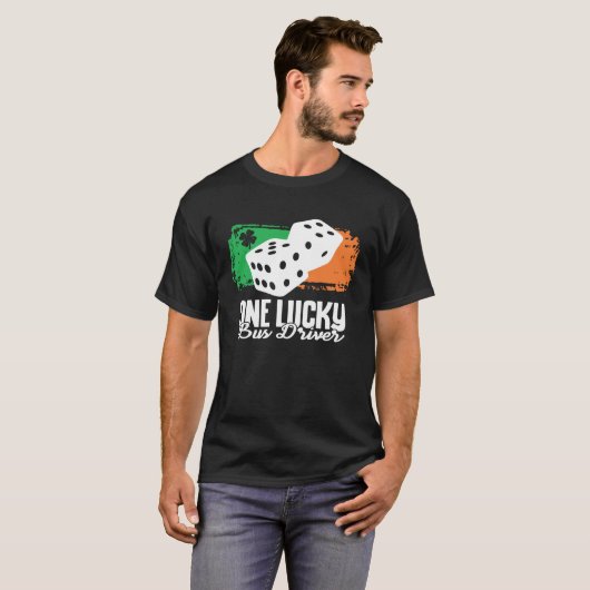 T-shirt One Lucky Bus Driver Dice Game Family Group Match (Devant entier)