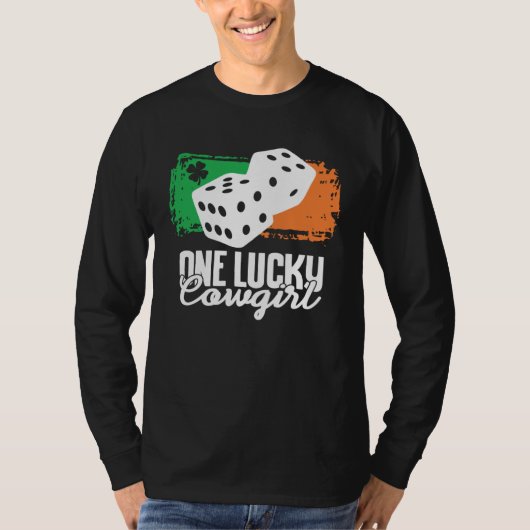 T-shirt One Lucky Cowgirl Dice Game Family Group Matching (Devant)