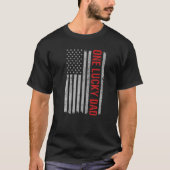 T-shirt One Lucky Dad, US Flag Funny Father's Day Dad From (Devant)