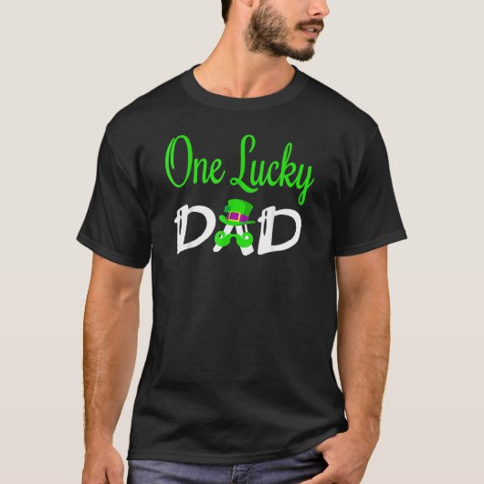 T-shirt One Lucky Daddy Père Irlandais C St Patrick's Day  (Devant)
