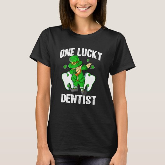 T-shirt One Lucky Dentist St Patricks Day Dabbing Leprecha (Devant)