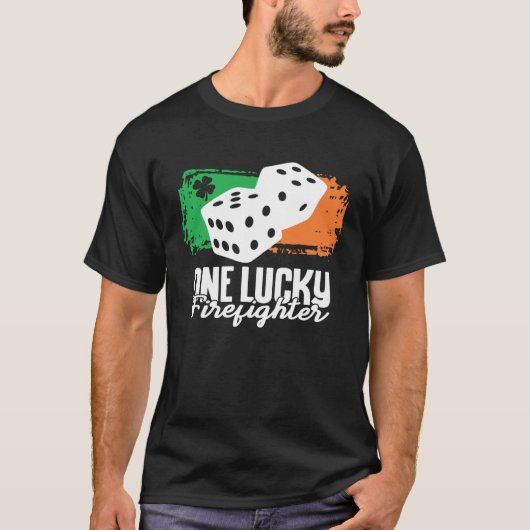 T-shirt One Lucky Firefighter Dice Game Family Group Matc (Devant)