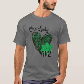 T-shirt One Lucky Gigi Leopard Heart St Patrick’S Day