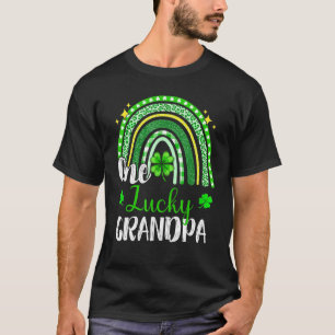 T-shirt One Lucky Grandpa Leopard Prince Rainbow St Patric