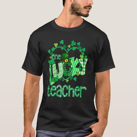 T-shirt One Lucky heart Grade Teacher Happy St Patrick's D (Devant)