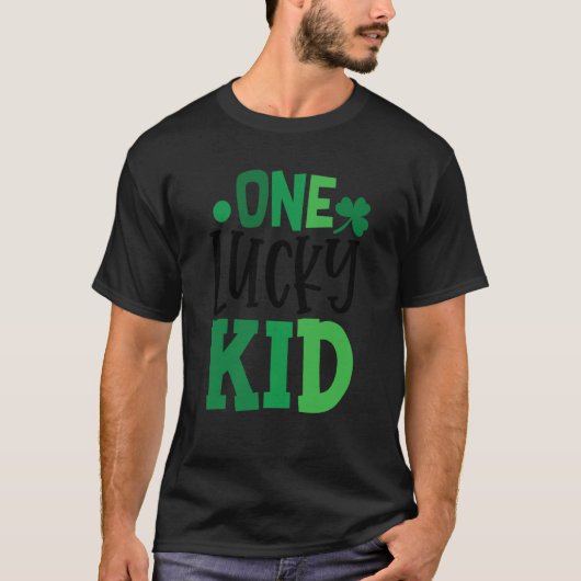 T-shirt One Lucky Kid C Shamrock Irish Ireland (Devant)