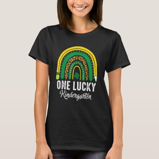 T-shirt One Lucky Kindergarten Rainbow St Patricks Day Tea (Devant)