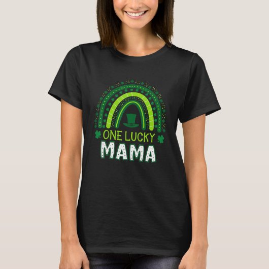 T-shirt One Lucky Mama Rainbow Saint Patricku2019s Day Iri (Devant)