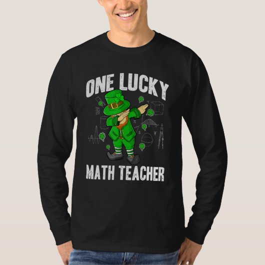 T-shirt One Lucky Math Teacher St Patricks Day Dabbing Lep (Devant)