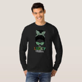 T-shirt One Lucky Mother Messy Bun St Patricku2019s Day Ap (Devant entier)