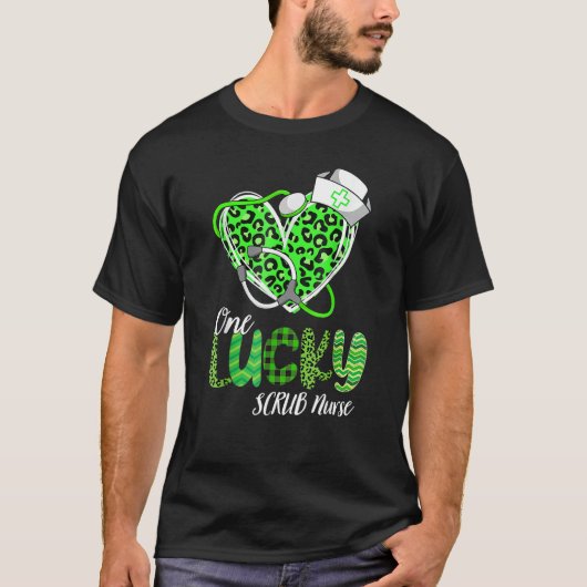 T-shirt One Lucky Nurse Scrub RN ICU ER St Patricks Day Nu (Devant)