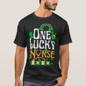 T-shirt One Lucky Nurse St Patricks Day Funny Irish Shamro (Devant)