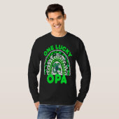 T-shirt One Lucky Opa Good Luck Green Rainbow Shamrock Leo (Devant entier)