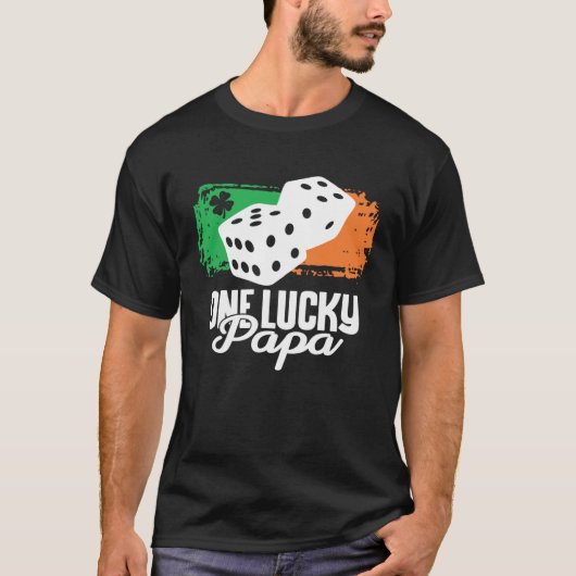 T-shirt One Lucky Papa Dice Game  Family Group Matching (Devant)