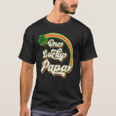 T-shirt One Lucky Papa Funny Irlandais Clovers St Patrick' (Devant)