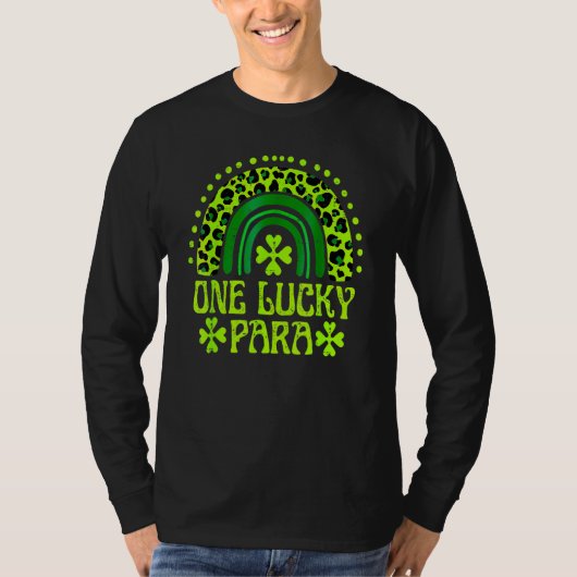 T-shirt One Lucky Para Family St Patrick's Day Rainbow Leo (Devant)