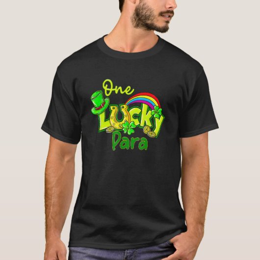 T-shirt One Lucky Para St Patricks Day Shamrock Paraprofes (Devant)