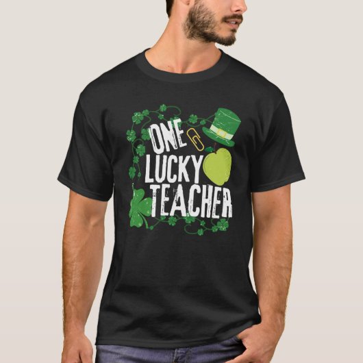 T-shirt One Lucky Shamrock Teacher St Patrick's Day School (Devant)