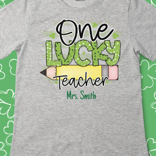 T-shirt "One Lucky Teacher" ✏️ d'enseignement personnalisé