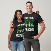 T-shirt One Lucky Teacher Green Shamrock 3 Gnomes St Patri (Unisexe)