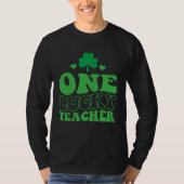 T-shirt One Lucky Teacher Groovy Retro St Patrick's Day Sh (Devant)