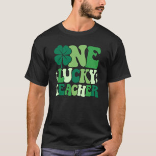 T-shirt One Lucky Teacher Irish Shamrock Groovy St Patrick