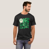 T-shirt One Lucky Teacher Shamrock Groovy St Patrick's Day (Devant entier)