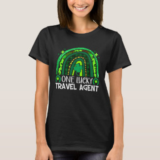 T-shirt One Lucky Travel Agent Rainbow St Patrick's Day Qu