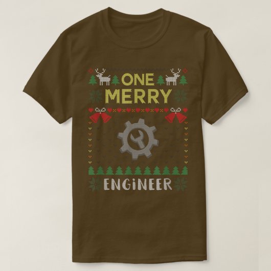 T-shirt One Merry Engineer Engineering Ugly Christmas Swea (Design devant)