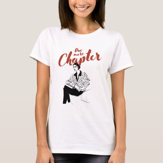 T-shirt One More Chapter Red Script l Book Lovers & Reader (Devant)