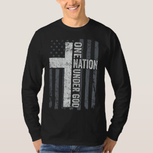 T-shirt ONE NATION UNDER GOD - Christian Worship Cross Fla