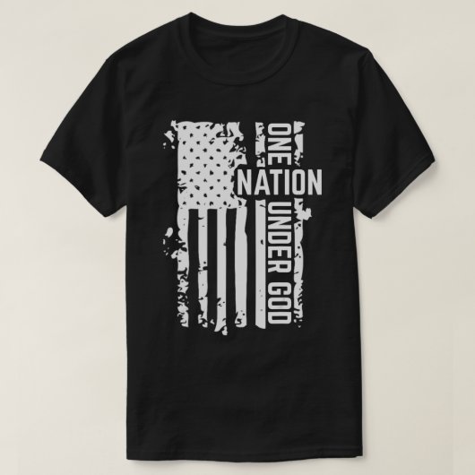 T-shirt One Nation Under God Distressed Flag (Design devant)