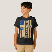 T-shirt One Nation Under God Patriotic Christian Faith Ame (Devant entier)
