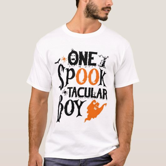 T-shirt One Spook Tacular Boy rétro Halloween vibes (Devant)