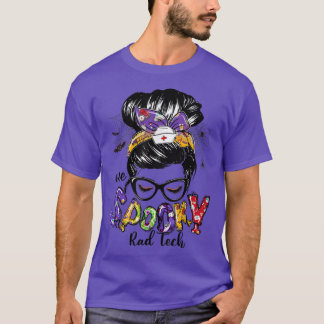 T-shirt One Spooky Rad Tech Messy Bun Happy Halloween Gift